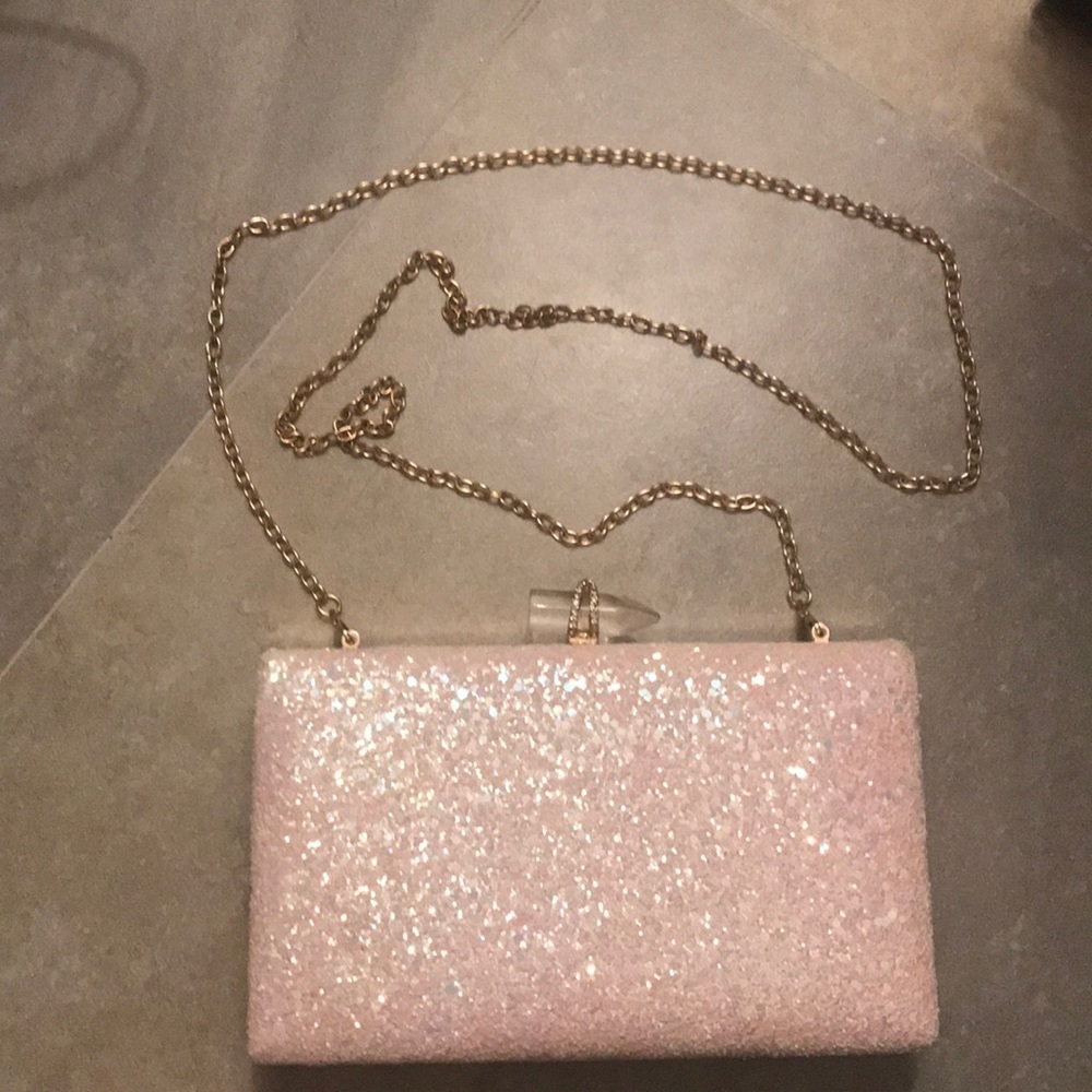 Light Pink w/ Iridescent Glitter Hard Clutch